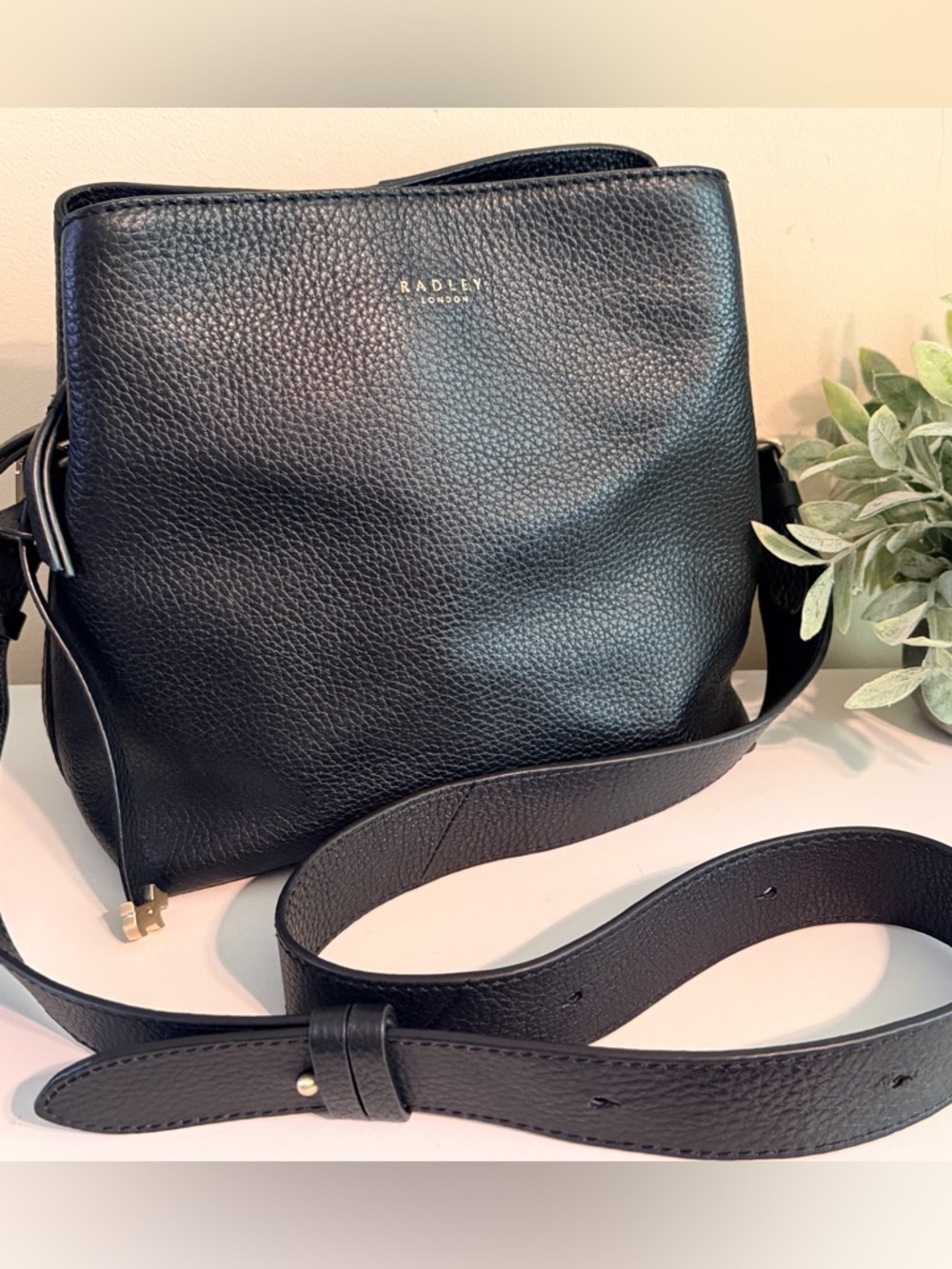 Radley London Duke’s Place Black Pebbled Leather Crossbody Bag